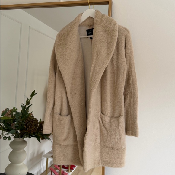 Anthropologie Cream Teddy Faux Fur Jacket Small - Picture 4 of 6